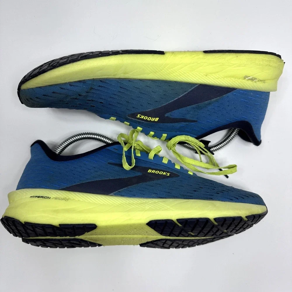 Brooks Shoes Men US 9.5 Hyperion Tempo Blue Nightlife Yellow 1103391D491